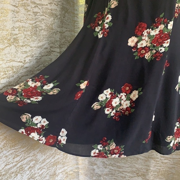 Zara Black Floral Tunic Tie Sleeves Shift Mini Dress Size M - Picture 7 of 12